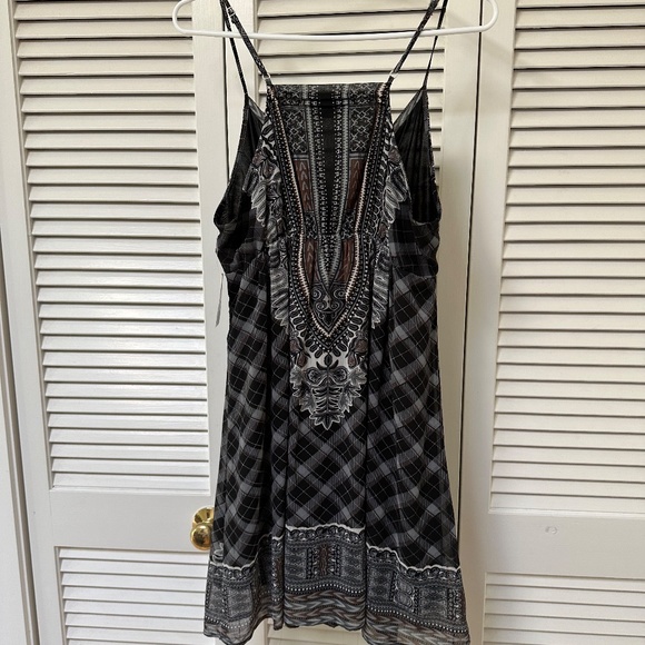 Forever 21 Dress Tartan Plaid Tribal Print Sleeveless Large NWT - Picture 3 of 17